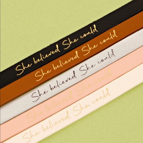 She believed She could Leather Cuff Bracelet - Picture 11 of 12